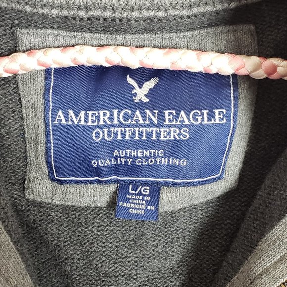 AMERICAN EAGLE MEN'S SWEATER ZIP COLLAR SIZE LARGE - Picture 11 of 16